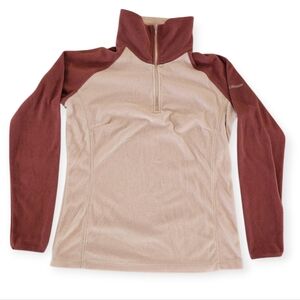 Columbia 1/4 Zip Pink & Maroon Fleece Women's Size Large